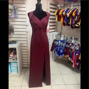 Size XL Ruched Exposed Zip Back Prom Homecoming Bridesmaid Mom Bride Dress NWT